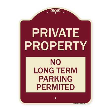 Signmission Private Property No Long-Term Parking Permitted Heavy-Gauge Aluminum Sign, 24" x 18", BU-1824-23253 A-DES-BU-1824-23253